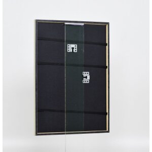 Efecto marco de madera maciza perfil 29 plata 28x35 cm cristal transparente