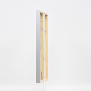 Efecto marco de madera perfil 35 gris claro 28x35 cm cristal antirreflejo