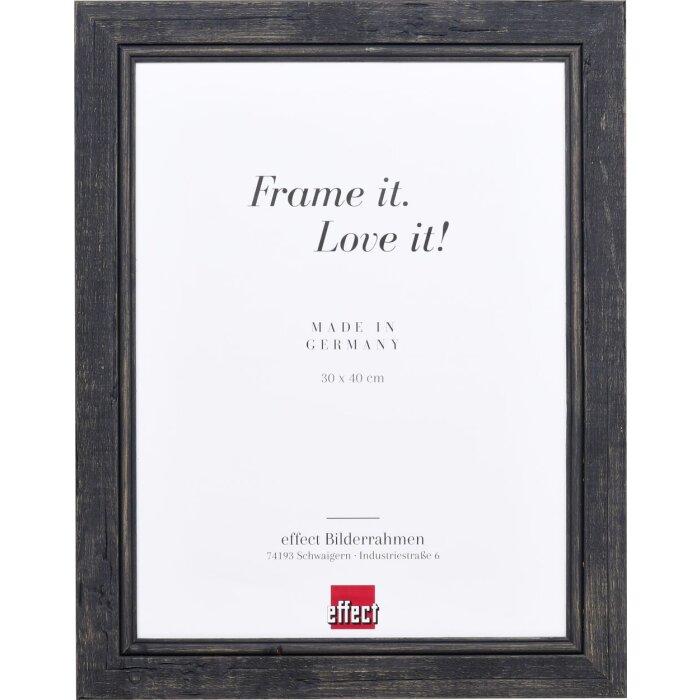 Efecto Marco de madera maciza 2240 negro 28x35 cm Cristal normal