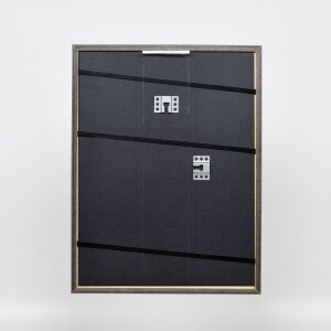 Efecto marco de madera maciza perfil 25 azul 28x35 cm cristal de museo