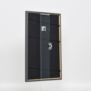 Efecto marco de madera maciza perfil 25 azul 28x35 cm cristal de museo