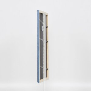 Efecto marco de madera perfil 32 gris-azul 28x35 cm cristal de museo