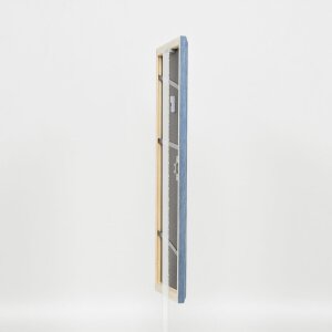 Efecto marco de madera perfil 32 gris-azul 28x35 cm cristal de museo