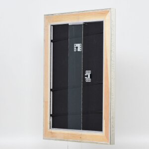 Efecto marco de madera perfil 95 plata 28x35 cm cristal antirreflejo