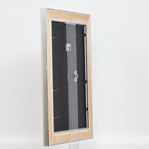 Efecto marco de madera perfil 95 plata 28x35 cm cristal antirreflejo