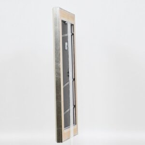 Efecto marco de madera perfil 95 plata 28x35 cm cristal antirreflejo