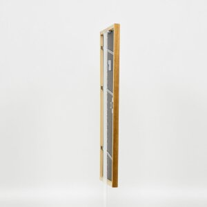 Efecto marco de madera maciza perfil 22 marrón-oro 29,7x42 cm cristal acrílico