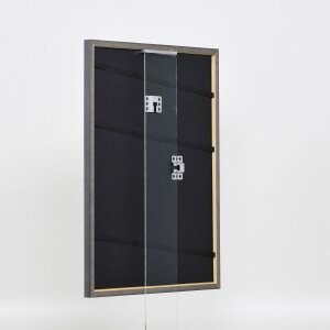 Efecto marco de madera maciza perfil 25 amarillo 29,7x42 cm cristal de museo