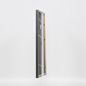 Efecto marco de madera maciza perfil 25 azul 29,7x42 cm cristal de museo