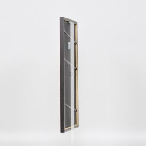 Efecto marco de madera maciza perfil 25 marrón nuez 29,7x42 cm cristal de museo