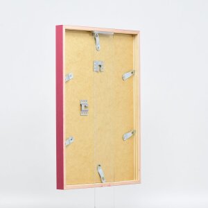 Efecto marco de madera perfil 35 rojo 29,7x42 cm cristal de museo