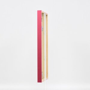 Efecto marco de madera perfil 35 rojo 29,7x42 cm cristal de museo