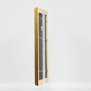 Efecto madera Marco barroco Perfil 37 oro antiguo 29,7x42 cm Vidrio de museo