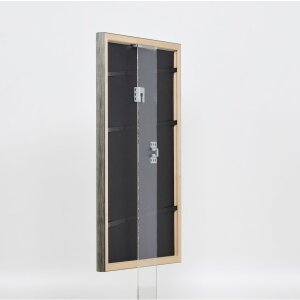 Marco efecto madera perfil 2070 cristal museo 29,7x42 cm plata