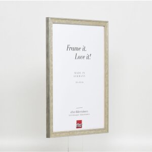 Marco efecto madera perfil 2070 cristal museo 29,7x42 cm plata