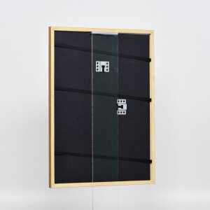 Efecto marco de madera maciza perfil 22 marrón-oro 30x30 cm cristal transparente