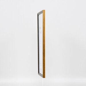 Efecto marco de madera maciza perfil 22 marrón-oro 30x30 cm cristal transparente