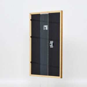 Efecto Marco de madera maciza Perfil 22 marrón-oro 30x30 cm Cristal acrílico