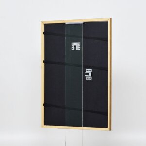 Efecto Marco de madera maciza Perfil 22 marrón-oro 30x30 cm Cristal acrílico