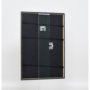 Efecto marco de madera maciza perfil 29 plata 30x30 cm cristal antirreflejos