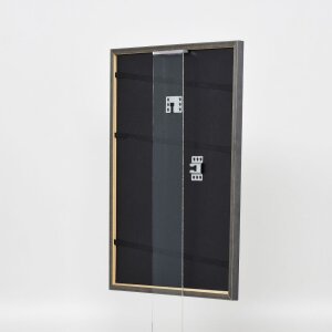 Efecto marco de madera maciza perfil 25 azul 30x30 cm cristal de museo
