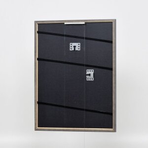 Efecto marco de madera maciza perfil 25 nuez marrón 30x30 cm cristal de museo