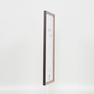 Efecto marco de madera maciza perfil 25 nuez marrón 30x30 cm cristal de museo