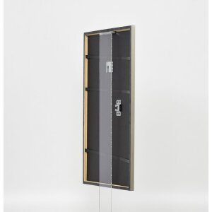 Efecto Marco de madera maciza Perfil 29 plata 30x30 cm Vidrio de museo