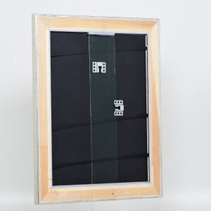 Efecto marco de madera perfil 95 plata 30x30 cm cristal antirreflejos