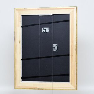 Efecto marco de madera perfil 95 oro 30x30 cm cristal antirreflejos