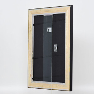 Efecto marco de madera perfil 95 negro 30x30 cm cristal acrílico