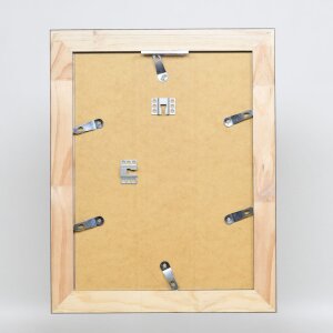 Efecto marco de madera maciza perfil 28 plata 30x30 cm cristal de museo