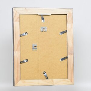 Efecto marco de madera maciza perfil 28 plata 30x30 cm cristal de museo