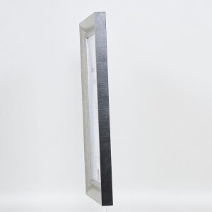 Efecto marco de madera maciza perfil 28 plata 30x30 cm cristal de museo