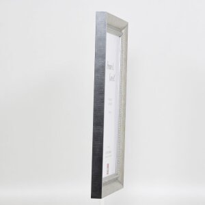 Efecto marco de madera maciza perfil 28 plata 30x30 cm cristal de museo