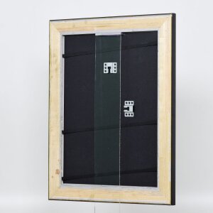 Efecto Marco de madera Perfil 95 negro 30x40 cm Cristal normal