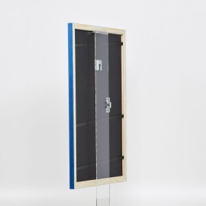 Efecto Marco de madera Perfil 89 azul 30x45 cm Cristal normal