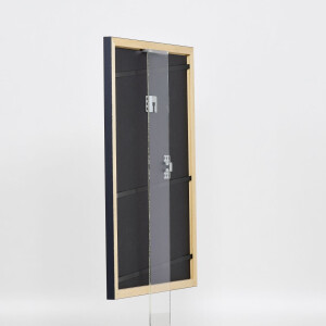 Efecto marco de madera perfil 38 gris 30x45 cm cristal antirreflejos