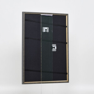 Efecto marco de madera maciza perfil 25 azul 30x45 cm cristal antirreflejos