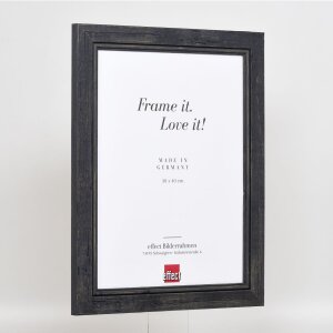 Portarretratos efecto madera maciza 2240 negro 30x45 cm cristal antirreflejos
