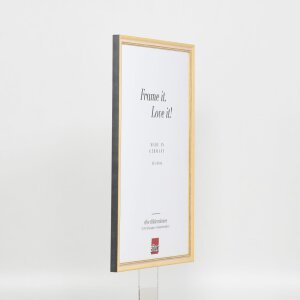 Efecto marco de madera maciza perfil 25 amarillo 30x45 cm cristal de museo