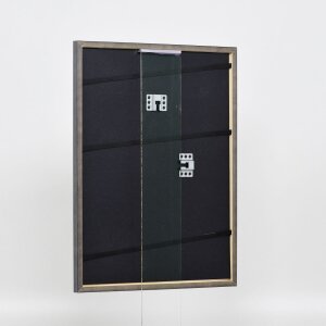 Efecto Marco de madera maciza Perfil 25 gris 30x45 cm Vidrio de museo