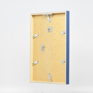 Efecto marco de madera perfil 35 azul 30x45 cm cristal de museo
