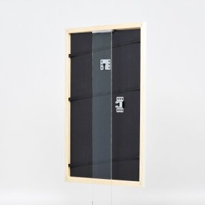 Efecto marco de madera perfil 32 blanco 30x45 cm cristal de museo