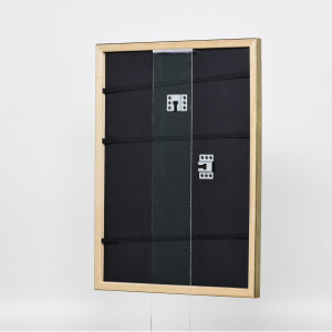 Efecto marco de madera perfil 2070 vidrio museo 30x45 cm oro
