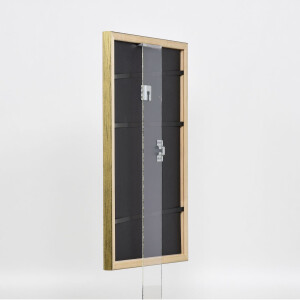Efecto marco de madera perfil 2070 vidrio museo 30x45 cm oro