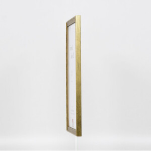Efecto marco de madera perfil 2070 vidrio museo 30x45 cm oro