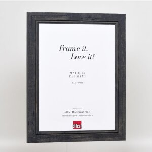 Marco efecto madera maciza 2240 negro 30x45 cm cristal de museo