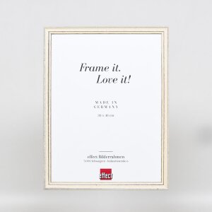 Efecto marco de madera perfil 38 blanco 30,5x91,5 cm cristal de museo