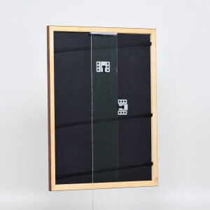 Efecto marco de madera perfil 89 marrón oscuro 30,5x91,5 cm cristal de museo